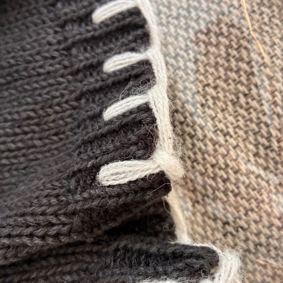 Vintage Spice of Life Brown & Black Striped & Argyle Knit Sweater -shoulder pads - Picture 10 of 11